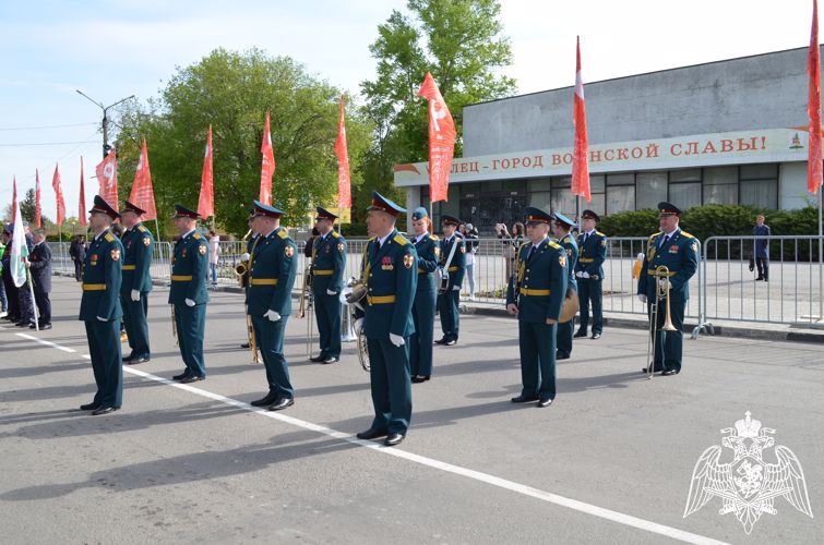 Военный оркестр Управления Росгвардии по Липецкой области принял участие в торжественном мероприятии города Ельца, посвященного Дню Великой Победы