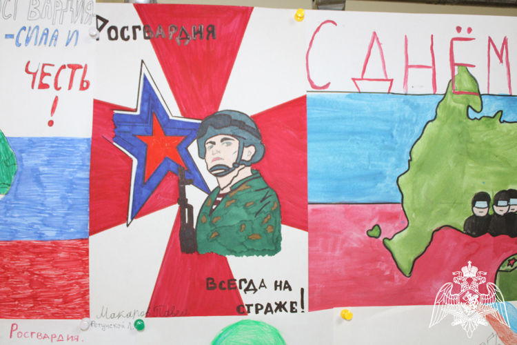 В Липецке проходит выставка детских рисунков в рамках акции «Дни Росгвардии»