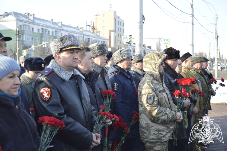 Липецкая Росгвардия приняла участие в митинге в честь  Дня защитника Отечества