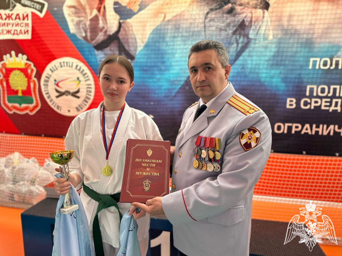 Офицер Росгвардии стал почётным гостем на чемпионате и первенстве Липецкой области по всестилевому каратэ