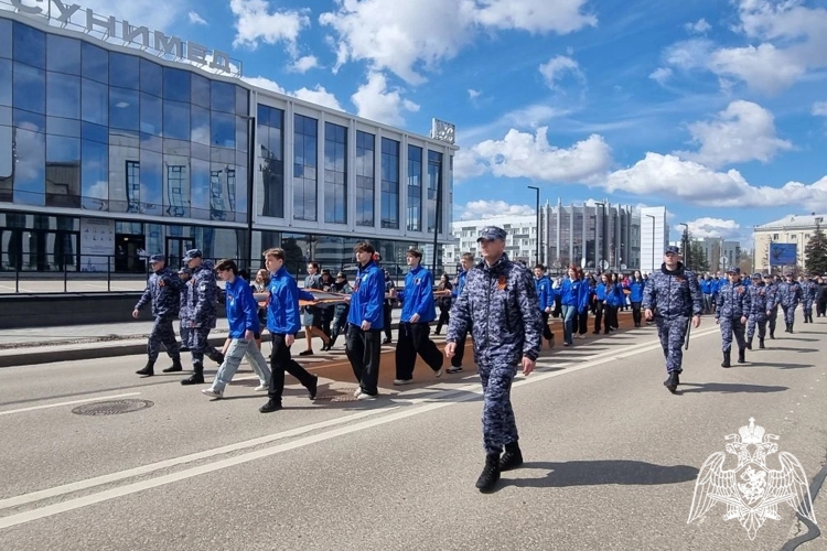 Росгвардия приняла участие в акции «Георгиевская ленточка» в Липецке